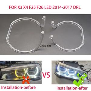 BMW X3 X4 F25 F26 LED 2014 2017 자동차 헤드라이트 DRL 라이트 가이드 플레이트 라이트 튜브, 주간 주행등 가이드 엔젤 아이