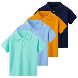 1/2 피스 어린이 반팔 폴로 셔츠, 편안한 라펠, 프린스 스타일 코트, 소년 캐주얼 패션, 단색 티셔츠, 여름