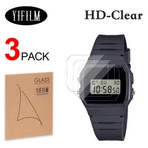 남성용 클래식 F91W-1 W-217 F-105W 나노 방폭 스크린 프로텍터 용 3Pcs 충격 방지 Smartwatch LCD 가드 필름