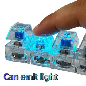 4/9 키 기계식 키보드 축 테스터 LED 키보드 키 장난감 스트레스 릴리프 DIY 버튼 키 캡 Fidget 키 체인 장난감 선물