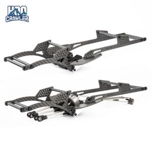 RC 성능 카본 LCG 섀시 키트(브레이스 락 슬라이더 포함) 1/10 RC 크롤러 Comp Rigs SCX10 Capra용 Delrin 스키드 플레이트