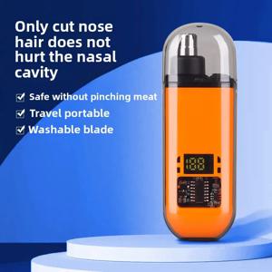 남성용 전문 무통 코 헤어 트리머 디지털 디스플레이가있는 USB 충전 코 헤어 트리머 여행 친화적 인 손질 키트