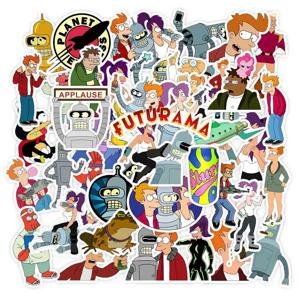 50Pcs Futurama 스티커 휴대 전화 컴퓨터 냉장고 자전거 자동차 헬멧 생일 파티 크리스마스 할로윈