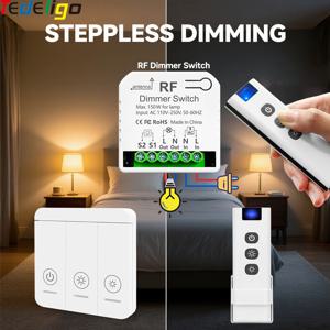 433mhz 220v LED 조광기 스위치 밝기 조절 모듈 지원 10~150W LED 및 할로겐 용 2 웨이 제어 푸시 버튼 스위치