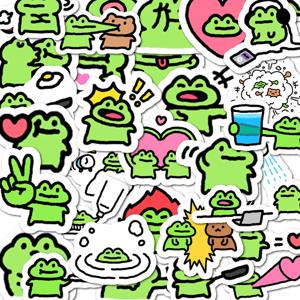 32PCS 만화 FRIC 개구리 스티커 미적 어린이 장식 Scrapbooking 편지지 학교 용품 어린이를위한