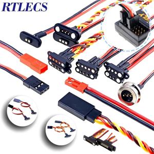 1/5 쌍 RC 드론 글라이더 비행기 모델 용 마그네틱 스냅 온 JR 서보 연장 케이블 60 코어 DIY 업그레이드