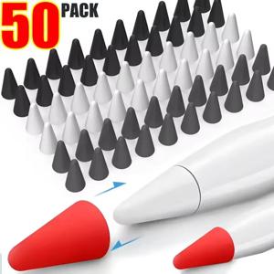 50/10PCS 실리콘 교체 펜 팁 Apple Pencil 용 소프트 스타일러스 연필 펜촉 IPencil 용 1 세대 2 세대 보호 펜촉 캡