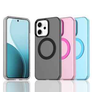 OPPO Reno 14F 14FS 14 Pro Reno14 F 5G용 마그네틱 무선 충전 케이스, 캔디 컬러 투명 백 쉘 펀다스 코크