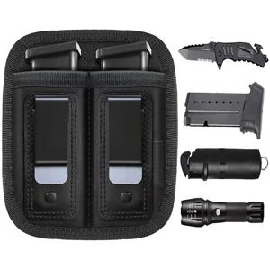 9mm .40 .45 .380 .357 IWB Mag 홀스터 야외 사냥 허리 가방 칼 손전등 케이스 용 싱글/더블 숨겨진 매거진 파우치