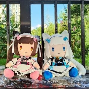 Chocola Vanilla Kawaii 소녀 애니메이션 플러시 앉아 자세 그림 면화 베개 마스코트 만화 인형 크리스마스 선물 30cm