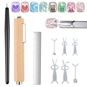 4/7/6/9개 고양이 눈 자석 세트 (네일용 철제 하트 모양 토끼 철제 자석 디자인 DIY 네일 도구, 신학기용) ﻿