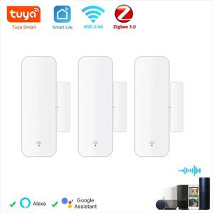 Tuya WiFi Zigbee 도어 센서 접촉 센서 열림/닫힘 감지기 스마트 홈 알람 보안 보호 Alexa 및 Smart Life와 호환
