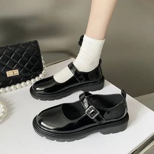 사이즈 35-44 신상 여성 블랙 로리타 슈즈 캐주얼 플랫폼 슈즈 메리 제인 슈즈 여성용 빈티지 학생 힐 여성화