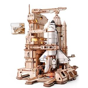 ROKR 3D 나무 퍼즐 우주 왕복선 모델 키트 조립 STEM 장난감 선물 LKA02 (성인용)