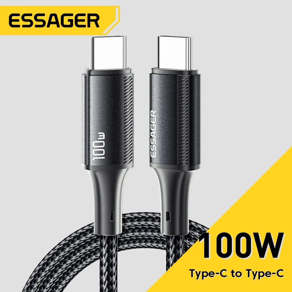 Essager 100W USB C-USB 유형 C 케이블 PD Xiaomi Mi11 용 빠른 충전 고속 충전 Samsung Macbook iPad USB-C 충전기 코드