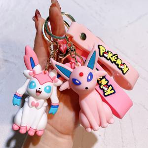 포켓몬 빅 이브이 가족 키체인 선물 세트, 포켓볼 클립이 포함된 완전 진화 PVC 키체인, 어린이를 위한 사랑스러운 열쇠고리