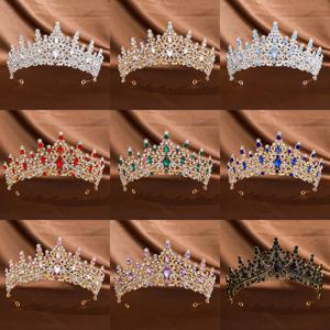 바로크 크리스탈 티아라와 왕관 헤어밴드, 라인스톤 프롬 다이아뎀 크라운, 신부 웨딩 헤어 액세서리, 주얼리 크라운 티아라 선물
