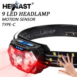강력한 LED 센서 헤드램프 USB 충전식 헤드라이트 LED 헤드 토치 캠핑 서치 라이트 헤드 플래시라이트 낚시 랜턴용