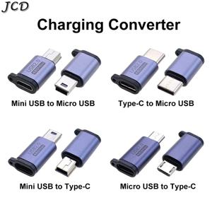 JCD 2개 마이크로 USB 타입 C 여성용 미니 USB 타입-C 마이크로 USB 남성용 충전 어댑터 휴대폰 태블릿 카메라 충전기 변환기