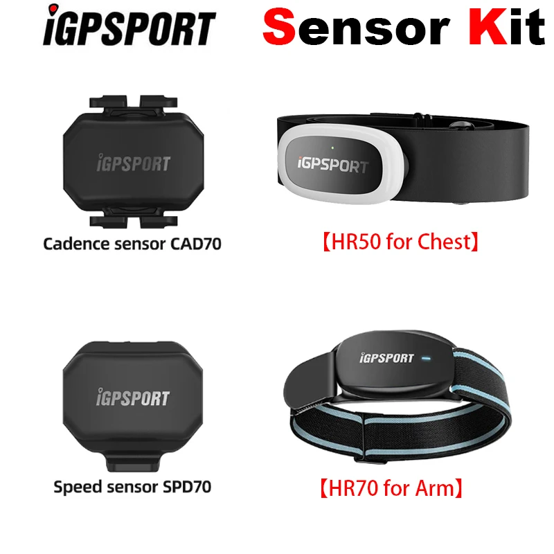 IGPSPORT 스마트 센서 키트, 케이던스 CAD70 속도 SPD70 심박수 모니터 HR50 가슴밴드, HR70 팔밴드 자전거 컴퓨터/사이클링/러닝용