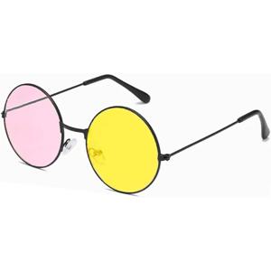 코스프레용 빈티지 라운드 프레임 선글라스, 델타룬 스파임턴 애니메이션 플러시 혼합 색상 노란색 핑크 선글라스