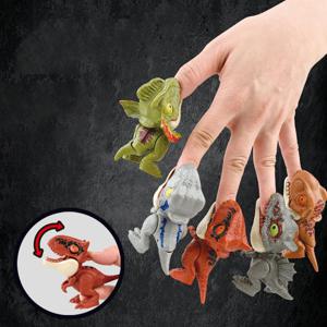 5Pcs 크리 에이 티브 미니 만화 동물 티라노사우루스 장난감 플라스틱 손 물기 손가락 공룡 재미 있은 동물 놀이 선물 아이 선물 파티
