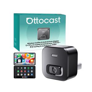 Ottocast 미니 2 무선 카플레이 어댑터 컨버터 미니 CP AA 업그레이드 장치 Wi-Fi6 BT5.4 듀얼 채널 플러그앤플레이 스마트 페어링