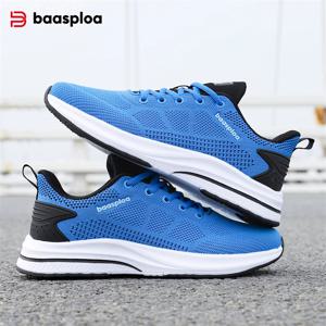 Baasploa 남성 운동화 브랜드 메쉬 통기성 캐주얼 스니커즈 남성 레이스 업 컴포트 경량 스포츠 신발 미끄럼 방지 야외
