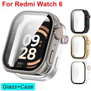 Xiaomi Redmi Watch 6 용 PC 케이스 + 유리 화면 보호기 Redmi Watch 6 액세서리 용 긁힘 방지 필름 범퍼 보호 커버