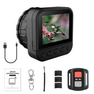 새로운 64MP 4K HD 2.4G WIFI 전자 접안렌즈 디지털 카메라 (천문 망원경, 쌍안경, 현미경용 플립 스크린 포함)