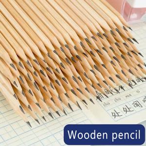100Pcs 나무 연필 HB 무독성 어린이 초등학교 쓰기 그리기 연필 펜 편지지 학생 사무용품