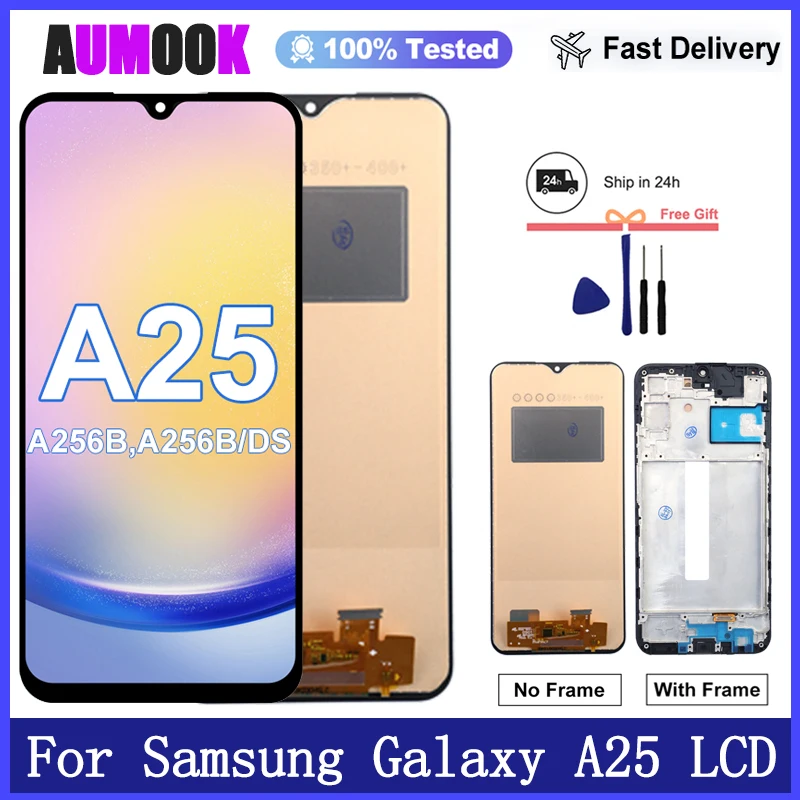 삼성 갤럭시 A25 5G LCD 디스플레이 터치 스크린 디지타이저 용 새 AMOLED 디스플레이 삼성 A256E A256B A256U 디스플레이 교체