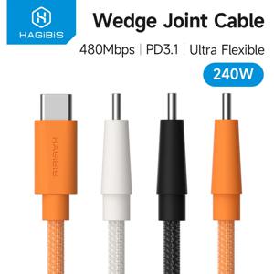하기비스 USB C to USB C 케이블 타입-C 240W 고속 충전 코드 웨지 플러그 PD3.1 충전 케이블 아이폰 17 프로 맥스 태블릿 카플레이용