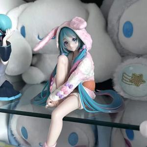 15CM 애니메이션 하츠네 미쿠 액션 피규어 토끼 귀 잠옷 PVC 모델 장난감 인형 누들 스토퍼 수집용 선물