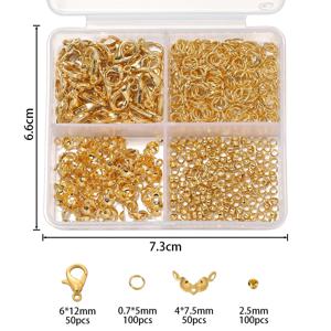 1세트 300개 보석 제작 액세서리 키트 점프 링, 랍스터 클래스프, 엔드 비즈, 커넥터 DIY 목걸이 팔찌 보석 제작용