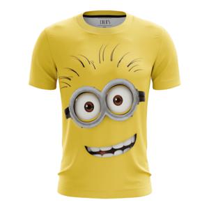 Potdemiel Despicable Me Minions Bob 스마일 페이스 올오버 프린트 성인 키즈 티셔츠 가족 여름 속건성 부드럽고 편안한 경량