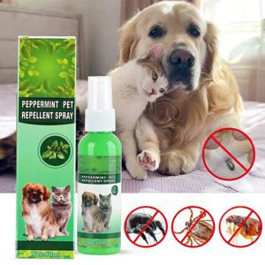 반려동물 벼룩 살충제 60ml 고양이 진드기, 이, 진드기 제거 가려움 완화 항균 애완동물 해충 스프레이 스킨케어