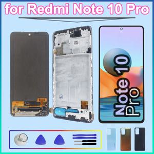 레드미 노트 10 프로 4G LCD 디스플레이 터치 스크린 디지타이저, 레드미 노트10 프로 4G 폰 M2101K6R M2101K6G LCD 프레임 포함