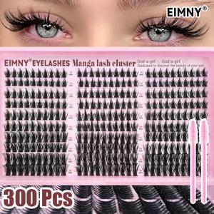 EIMNY 300개 스파이키 밀 이삭 모양 인조 속눈썹 레이지 쓰리스텝 리틀 데빌 30줄 대용량 만화풍 속눈썹 키트 축제 선물