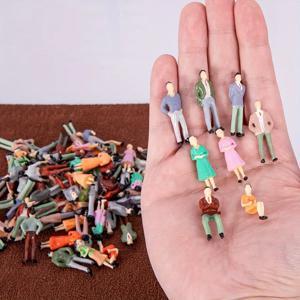 1:50 스케일 미니어처 인물 피규어, 디오라마, 건축 레이아웃, 풍경 장면용 페인팅된 모형 기차 승객