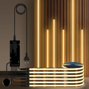 홈 인테리어 벽등, 12V COB LED 스트립 조명, 터치 디머 스위치, 무타공 설치, 캐비닛/벽면 패널 조명용
