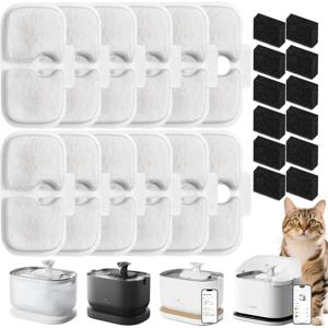 PETLIBRO PLWF105/PLWF115/PLWF005 애완동물 정수기용 고양이 정수기 교체 필터, 3중 여과, 12팩