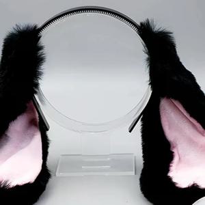 1PC 귀여운 토끼 귀 머리띠 플러시 토끼 머리 후프 모자 코스프레 의상 성인 파티를위한 헤어 액세서리