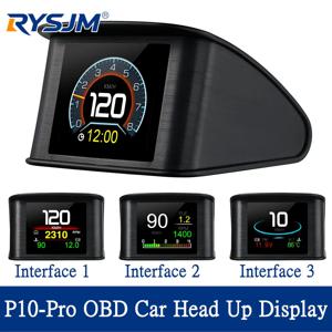러시아어, 한국어 지원 업데이트된 P10-PRO OBD2 HUD 스마트 디지털 미터 온보드 컴퓨터 디지털 속도계 과속 경보