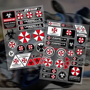 Umbrella Corporation 스티커 세트 레지던트 이블, 노트북, 물병, 스케이트보드, 수하물, 헬멧용 방수 비닐 데칼
