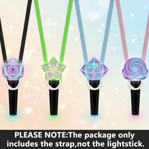 K-POP 라이트스틱 랜야드 크로스바디 스트랩, 조절 가능한 실리콘 링, 콘서트 및 파티용, 라이트스틱 제외