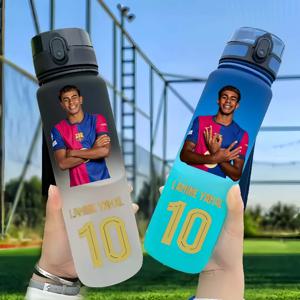 650ml 축구 스타 물병 라민 야말 휴대용 야외 대용량 스포츠 피트니스 플립 커버 물통 팬 선물