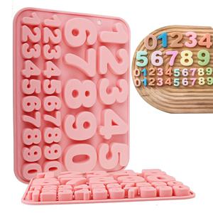1 실리콘 숫자 0-9 케이크 몰드, 초콜릿 캔디 몰드, 생일 캔들 케이크 장식 도구, 베이킹 트레이 장식 몰드
