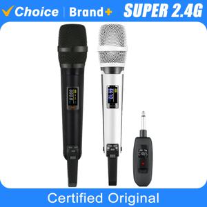 SKM9000 전문가용 2채널 무선 슈퍼 2.4G 가라오케 핸드헬드 마이크 (교육, 결혼식, 파티, 공연, 회의, 연설용)