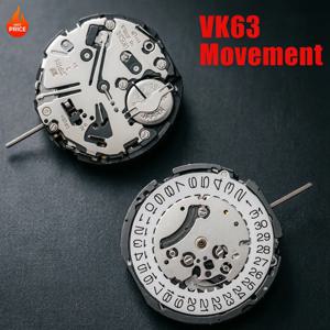 일본 정품 VK63A 크로노그래프 쿼츠 무브먼트(배터리 포함) 일본 오리지널 메커니즘 VK63 VK61A VK67A 모드 교체용 무브먼트